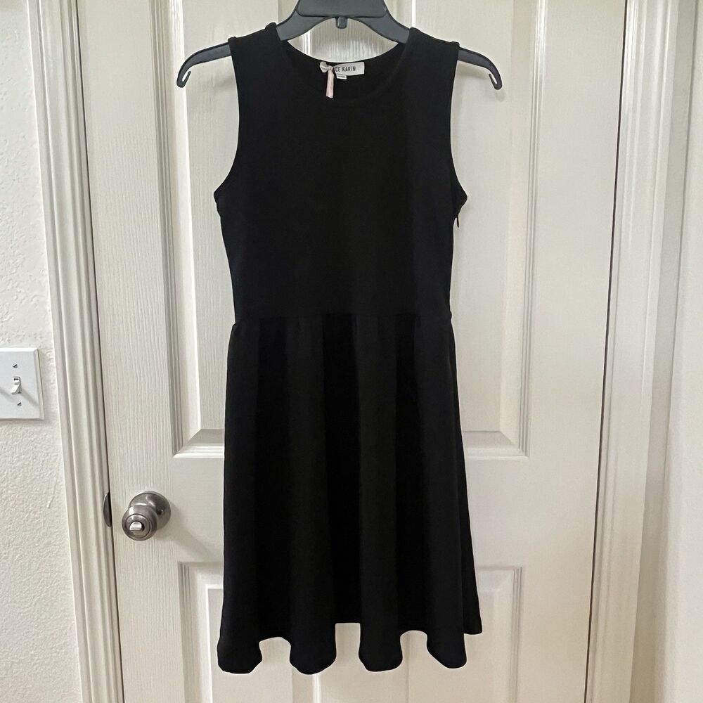 Grace Karin Black A-Line Sleeveless Dress Ribbed Girls Size 12-13 years